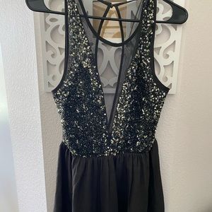 Black sequin black dress